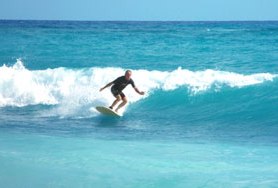 Barbados surfing